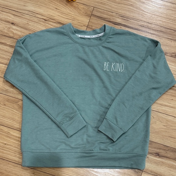 Rae Dunn Tops - Rae Dunn Be Kind Green Sweater